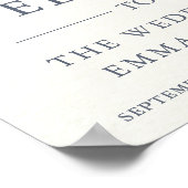 青とピンクの牡丹の水の色結婚の歓迎 ポスター (角)