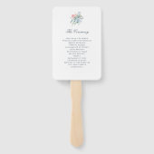 青とピンクの牡丹の水の色結婚の ハンドファン (裏面)