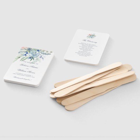 青とピンクの牡丹の水の色結婚の ハンドファン (組立なし)