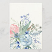 青とピンクの牡丹 |ブライダルシャワーアドバイスカード アドバイスカード (裏面)