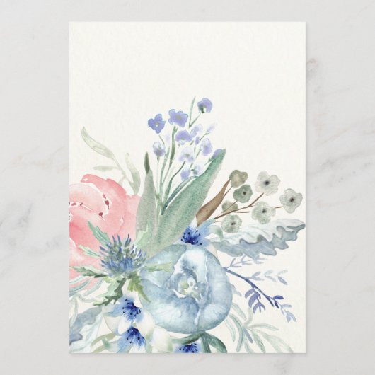 青とピンクの牡丹 |ブライダルシャワーアドバイスカード アドバイスカード (裏面)