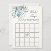 青とピンクの牡丹 |ブライダルシャワービンゴゲーム 招待状 (正面)
