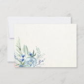 青とピンクの牡丹|ベビーシャワーおむつラッフル 招待状 (裏面)