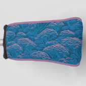 青とピンクの珊瑚礁パターン ゴルフヘッドカバー (正面)