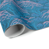 青とピンクの珊瑚礁パターン ラッピングペーパー (ロールコーナー)