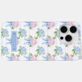 青とピンクの紫陽花ストライプ Case-Mate iPhoneケース (裏面 (横))