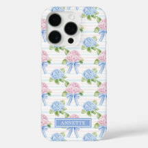 青とピンクの紫陽花ストライプ