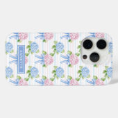 青とピンクの紫陽花ストライプ Case-Mate iPhoneケース (裏面 (横))