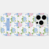 青とピンクの紫陽花ストライプ Case-Mate iPhoneケース (裏面 (横))