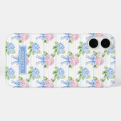 青とピンクの紫陽花ストライプ Case-Mate iPhoneケース (裏面 (横))