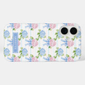 青とピンクの紫陽花ストライプ Case-Mate iPhoneケース (裏面 (横))