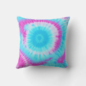 青とピンクの絞り染め クッション (裏面)