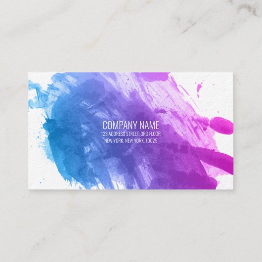 青とピンクの絵を描(ばちゃばちゃ)跳ねる 名刺 (裏面)