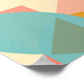 青とピンクの背景を持つ幾何学模様 ポスター (角)