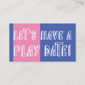 青とピンクの色のブよくはしゃぐロック遊日付 コーリングカード (正面)