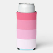 青とピンクの色の濃淡のストライプ スリム缶クーラー (Seltzer正面)