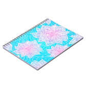 青とピンクの色の花のシームレスパテ華美ト ノートブック (左側)