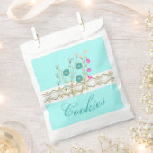 青とピンクの花が咲く フェイバーバッグ (クリップ留めされた状態)