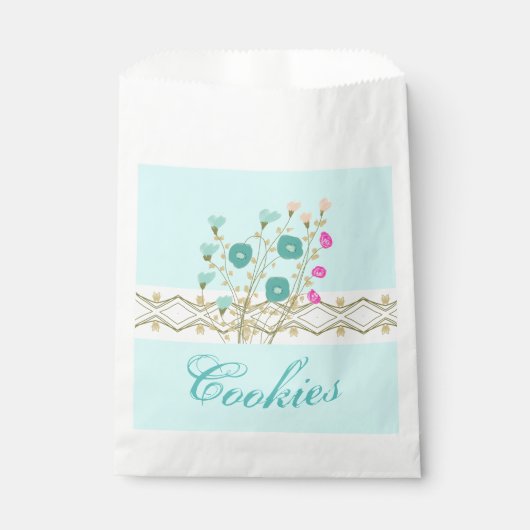 青とピンクの花が咲く フェイバーバッグ (正面)