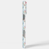 青とピンクの花とリボンのストライプ Case-Mate iPhoneケース (裏面 / 右)