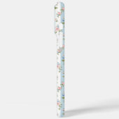 青とピンクの花とリボンのストライプ Case-Mate iPhoneケース (裏面 / 左)