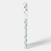 青とピンクの花とリボンのストライプ Case-Mate iPhoneケース (裏面 / 左)