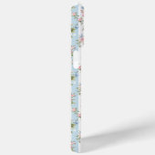 青とピンクの花とリボンのストライプ Case-Mate iPhoneケース (裏面 / 右)