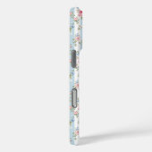 青とピンクの花とリボンのストライプ Case-Mate iPhoneケース (裏面 / 右)