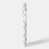 青とピンクの花とリボンのストライプ Case-Mate iPhoneケース (裏面 / 左)