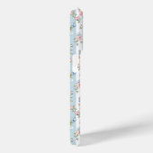 青とピンクの花とリボンのストライプ Case-Mate iPhoneケース (裏面 / 右)