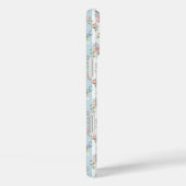 青とピンクの花とリボンのストライプ Case-Mate iPhoneケース (裏面 / 右)