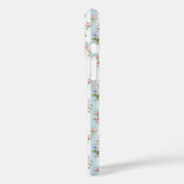 青とピンクの花とリボンのストライプ Case-Mate iPhoneケース (裏面 / 左)