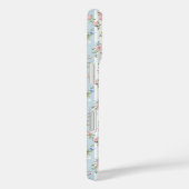 青とピンクの花とリボンのストライプ Case-Mate iPhoneケース (裏面 / 右)