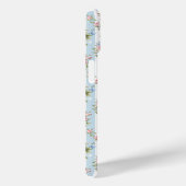 青とピンクの花とリボンのストライプ Case-Mate iPhoneケース (裏面 / 右)