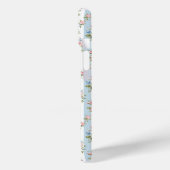 青とピンクの花とリボンのストライプ Case-Mate iPhoneケース (裏面 / 左)