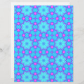 青とピンクの花の円スクラップブックの紙ページ (正面/裏面)