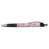 青とピンクの花柄 ボールペン (トップ)