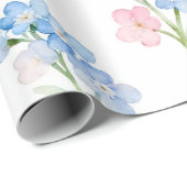 青とピンクの花柄 ラッピングペーパー (ロールコーナー)