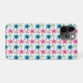 青とピンクの花柄 Case-Mate iPhoneケース (裏面(横))