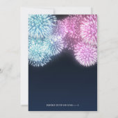 青とピンクの花火　性別発表 招待状 (裏面)