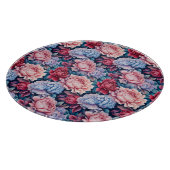 青とピンクの花 カッティングボード (角)