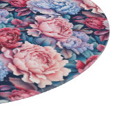 青とピンクの花 カッティングボード (角)