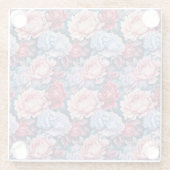 青とピンクの花 ガラスコースター (裏面)