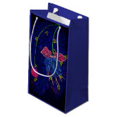 青とピンクの花 スモールペーパーバッグ (裏面アングル)