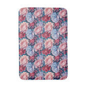 青とピンクの花 バスマット (正面縦)