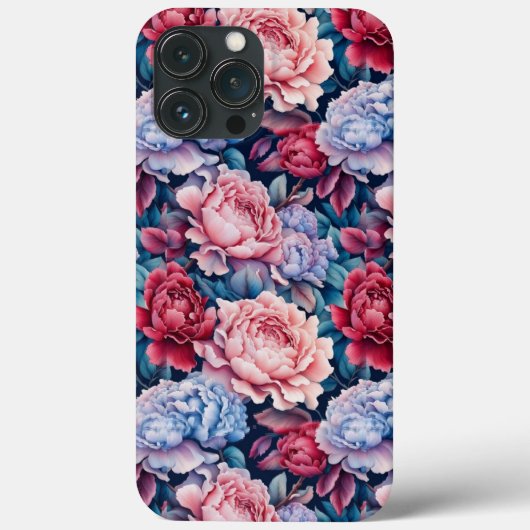 青とピンクの花iPhone / iPadケース Case-Mate iPhoneケース (裏面)