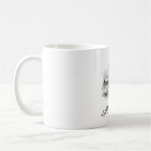 青とピンクの蓮の花 白鳥 コーヒーマグカップ (左)