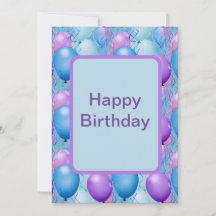 青とピンクの誕生日バルーン