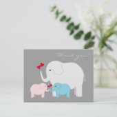 青とピンクの象がいましたらハガキ ポストカード (スタンド正面)
