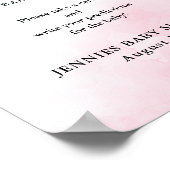 青とピンクの赤ちゃんシャワー予測カード表示 ポスター (角)